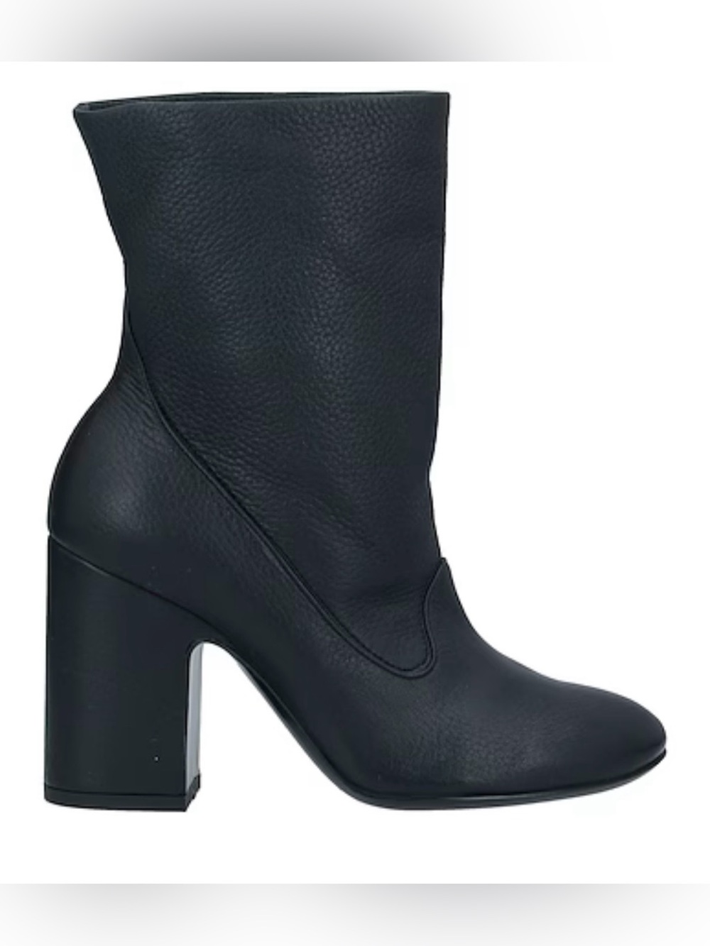 New! AGL Black Pebbled Leather Block Heel Boots - Beautiful! Never Worn!!!